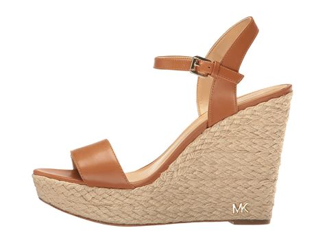 michael michael kors jill leather wedge sandals|michael kors suede wedges.